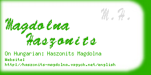 magdolna haszonits business card